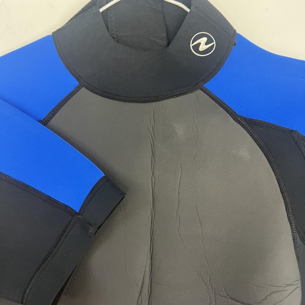 Aqua Lung Sport Plunge 3mm Mens Shorty Wetsuit Medium Blue Black Surf Dive